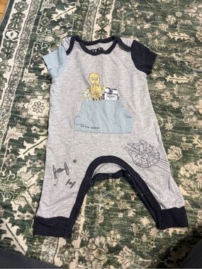 Star Wars Grey & Navy Baby One-Piece Romper - Little Rebel